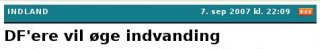 DF vil øge indvanding