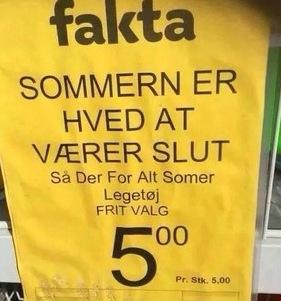 Sommern er hved at værer slut